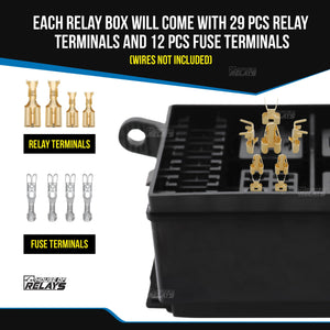relays 12v  relays  relay 12v  relay  5pin relay  Universal Automotive Relay & Fuse Box  Automotive Relay & Fuse Box  Relay &amp; Fuse Box with Waterproof Housing  Fuse Box  5pin relay box