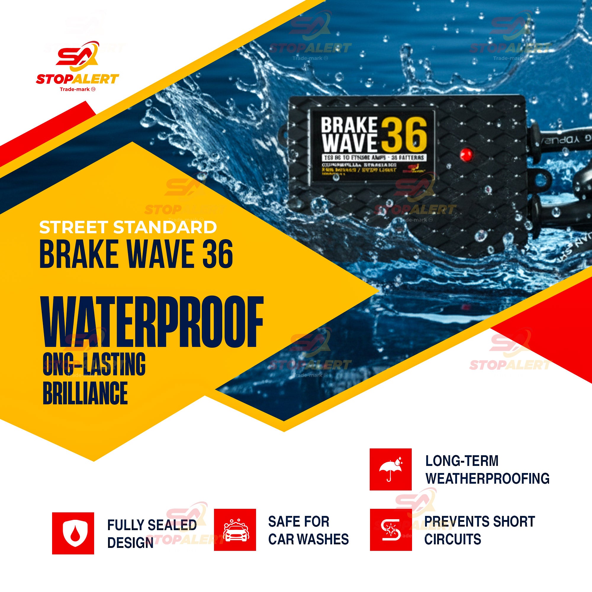 Brake Wave 36 - HEAVY DUTY 36 Light Selectable Flashes
