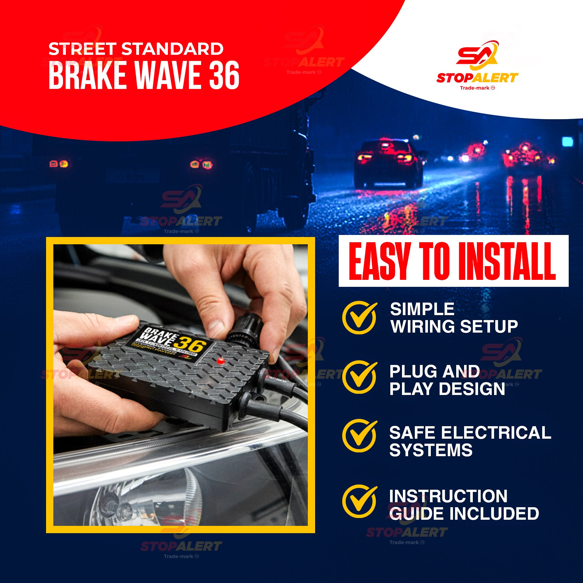 Brake Wave 36 - HEAVY DUTY 36 Light Selectable Flashes