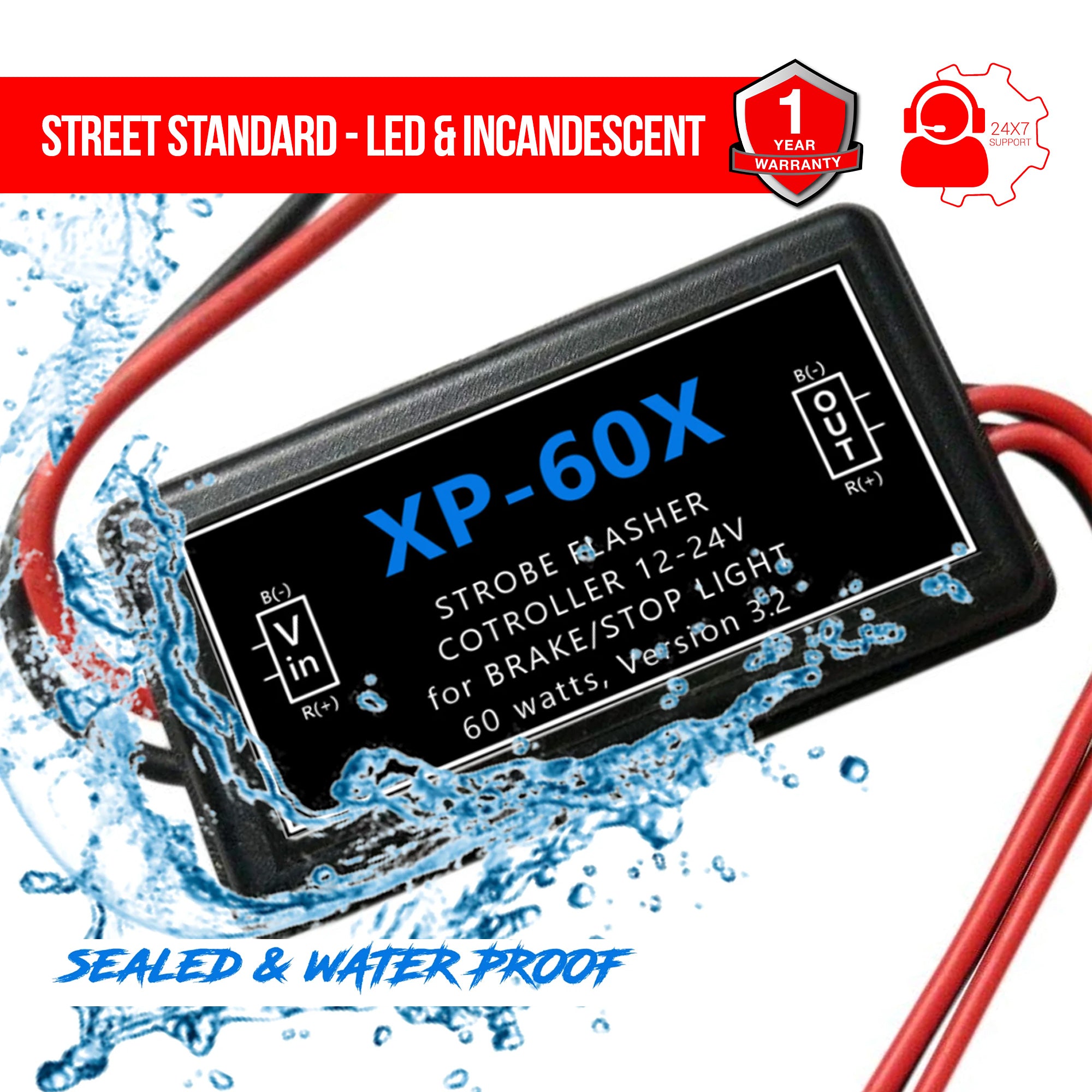 XP-60X Universal Brake Light Flasher with Pre-programmed Patterns